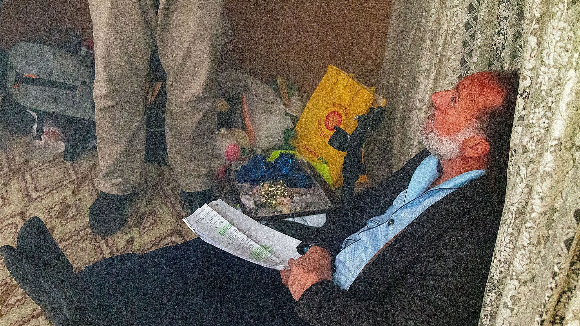 El actor José Antonio Ortas durante un descanso